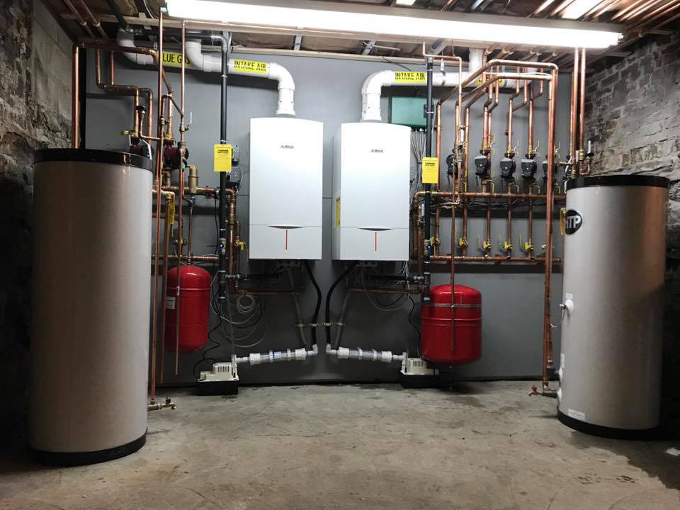 Two wall-mounted boilers