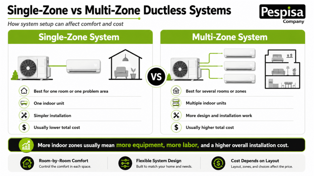 Single Zone vs Multi Zone Ductless Systems